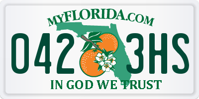 FL license plate 0423HS