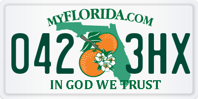 FL license plate 0423HX
