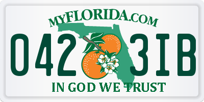 FL license plate 0423IB