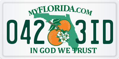 FL license plate 0423ID