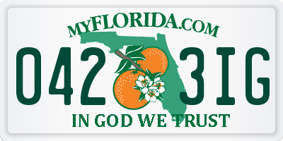FL license plate 0423IG