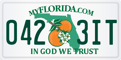 FL license plate 0423IT