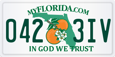 FL license plate 0423IV