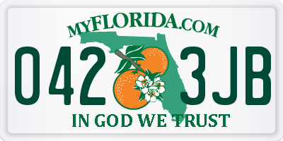 FL license plate 0423JB