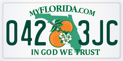 FL license plate 0423JC