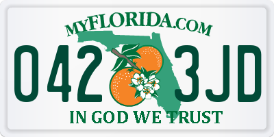 FL license plate 0423JD
