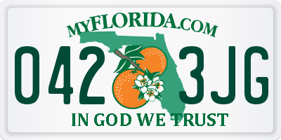 FL license plate 0423JG