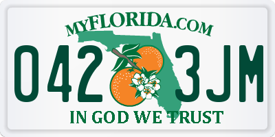 FL license plate 0423JM