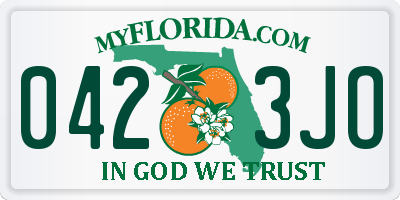 FL license plate 0423JO