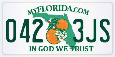 FL license plate 0423JS