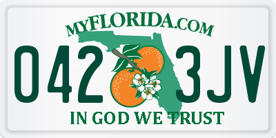 FL license plate 0423JV