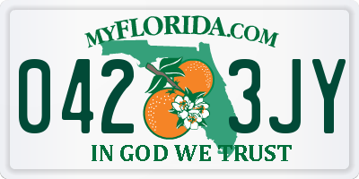 FL license plate 0423JY