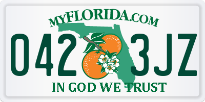 FL license plate 0423JZ