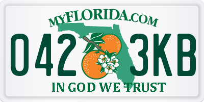FL license plate 0423KB