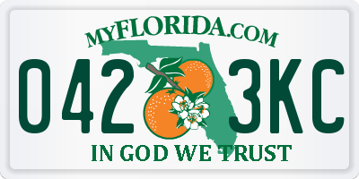 FL license plate 0423KC