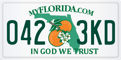 FL license plate 0423KD