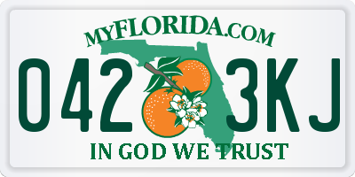 FL license plate 0423KJ