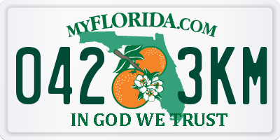FL license plate 0423KM