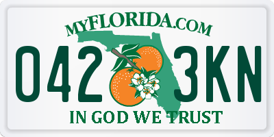 FL license plate 0423KN