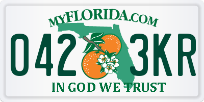 FL license plate 0423KR