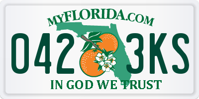 FL license plate 0423KS