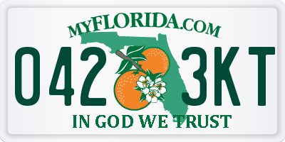 FL license plate 0423KT