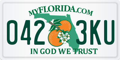 FL license plate 0423KU
