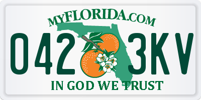 FL license plate 0423KV