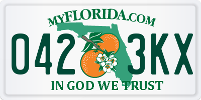 FL license plate 0423KX