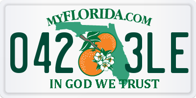 FL license plate 0423LE