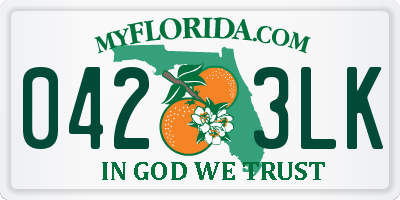 FL license plate 0423LK
