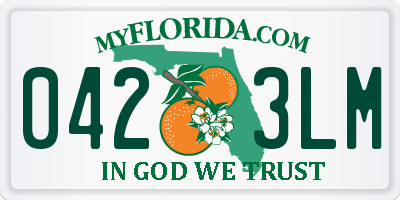 FL license plate 0423LM