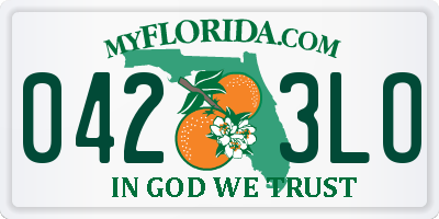 FL license plate 0423LO