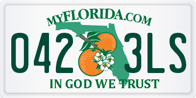 FL license plate 0423LS