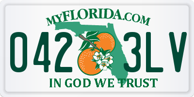 FL license plate 0423LV