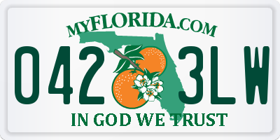 FL license plate 0423LW