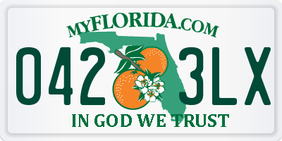 FL license plate 0423LX
