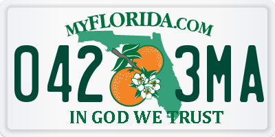 FL license plate 0423MA