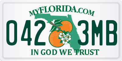 FL license plate 0423MB