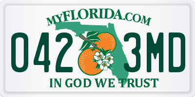FL license plate 0423MD