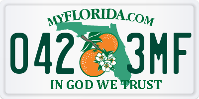 FL license plate 0423MF