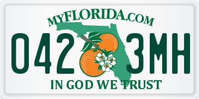 FL license plate 0423MH