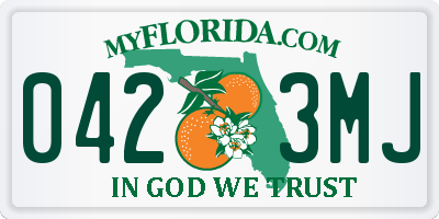 FL license plate 0423MJ