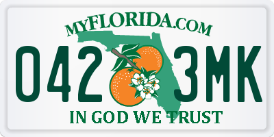 FL license plate 0423MK