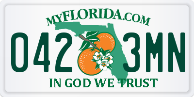 FL license plate 0423MN