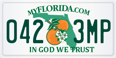 FL license plate 0423MP