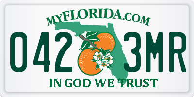 FL license plate 0423MR