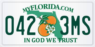 FL license plate 0423MS