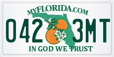 FL license plate 0423MT
