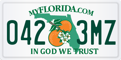 FL license plate 0423MZ